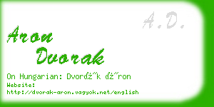 aron dvorak business card